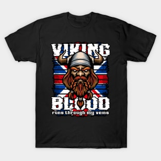 Viking Blood Through My Veins UK British Vikings T-Shirt